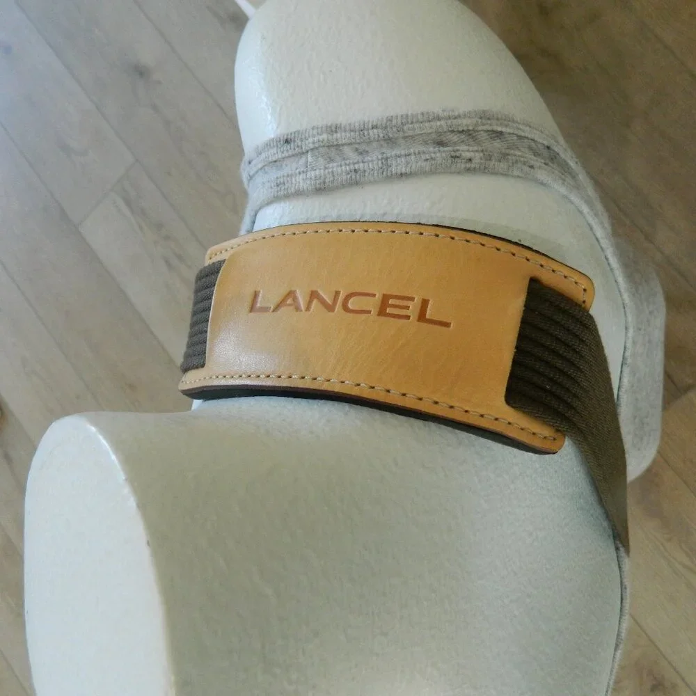 Lancel Paris Depuis 1876 Unisex Laptop/Messenger Bag, Nylon Body Leather Trim